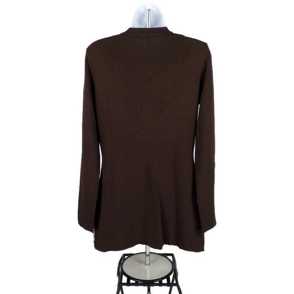 BCBGMaxAzria Brown Pink Long Sleeve Zip Front Cardigan Sweater Womens M NWT - Picture 5 of 13